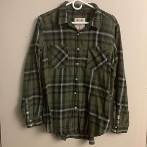 Green Plaid Button Up Long Sleeve